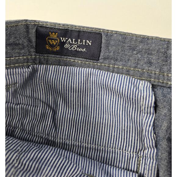 Wallin bros brothers size 30 chambray light cotton  casual chino shorts EUC ^* - Picture 4 of 6